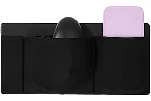 Sinbana 3-Pocket Adhesive Storage Pouch for Laptop, Stick On Organizer Sleeve for External SSD Hard Drive Mouse & USB Cables 