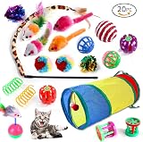 Wefine 20 Pcs Cat Toys Indoor Collapsible Tunnel Interactive Feather Wand Balls view 7