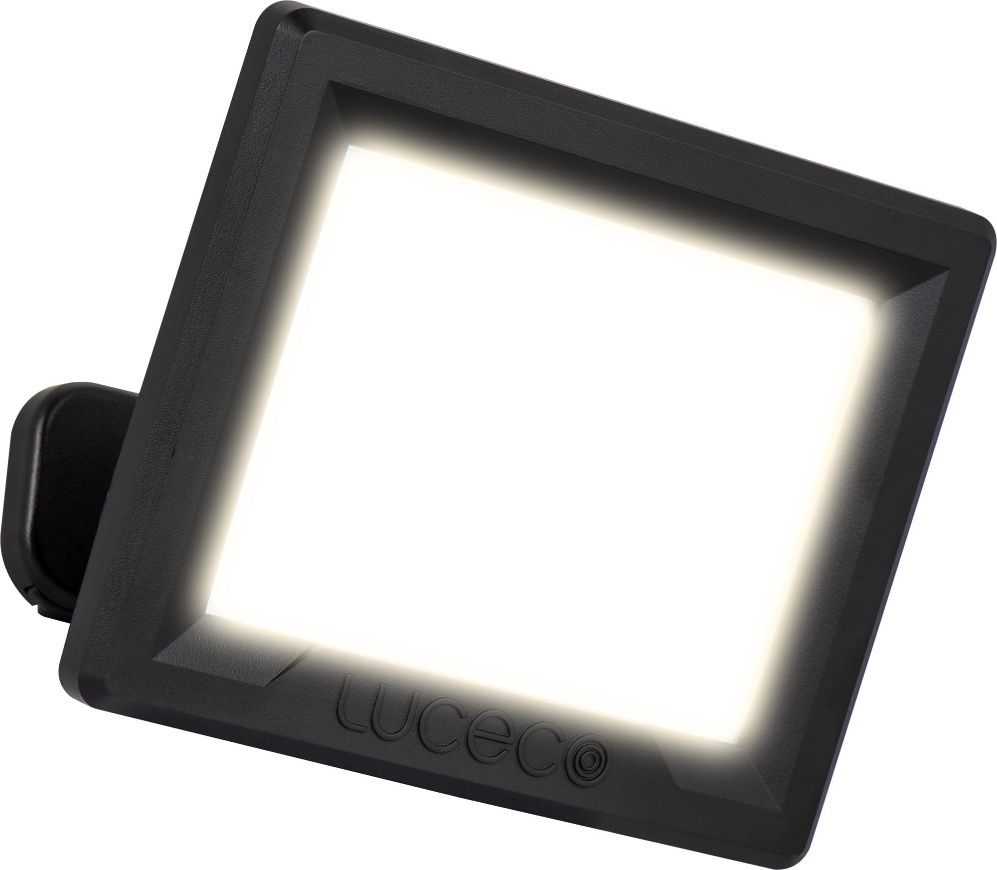 Luceco Outdoor Security LED Floodlight for Driveways, Walkways and Gardens, Fit and Tilt Multi-Positioning, Exterior Lighting, Luceco Essence, Black, IP65, 30W, 3150lm, 4000K, EFLD30B40