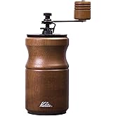 Kalita Kalita Coffee Grinder Wooden, High Granular Stable Aluminum Grinder KH-10BR ac, Brown, Adjustable Coarseness, Hand Grinding Coffee Mill, Manual Grinder, Present, Gift, Gift #42234