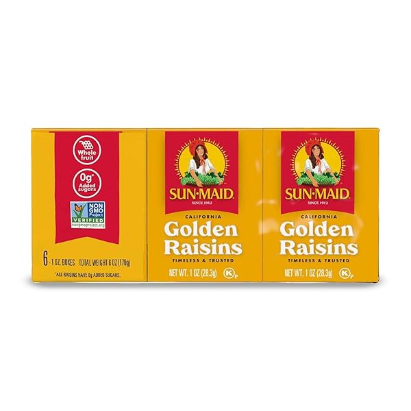 SUN-MAID NATURAL CALIFORNIA GOLDEN RAISINS (6 COUNT , PACK OF 1)