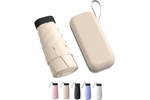 Trenovo Travel Mini Folding Compact Umbrella with Case, 8 Ribs Lightweight Portable, Small Sun & Rain Pocket Umbrella for Girls and Women