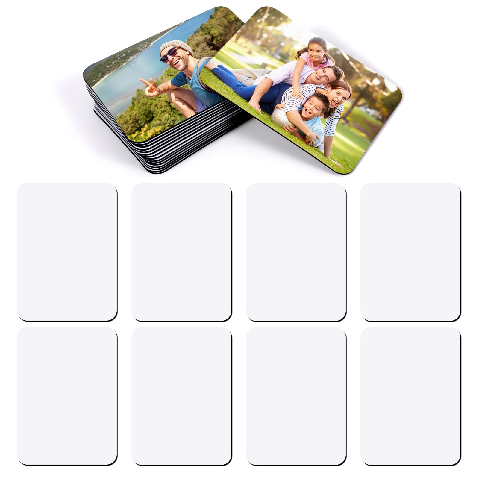 OOTSR 16 Pieces Sublimation Blank Refrigerator Magnets, DIY Decorative Square Magnets for Whiteboard Home Kitchen Office Decoration（9cm×6.5cm）