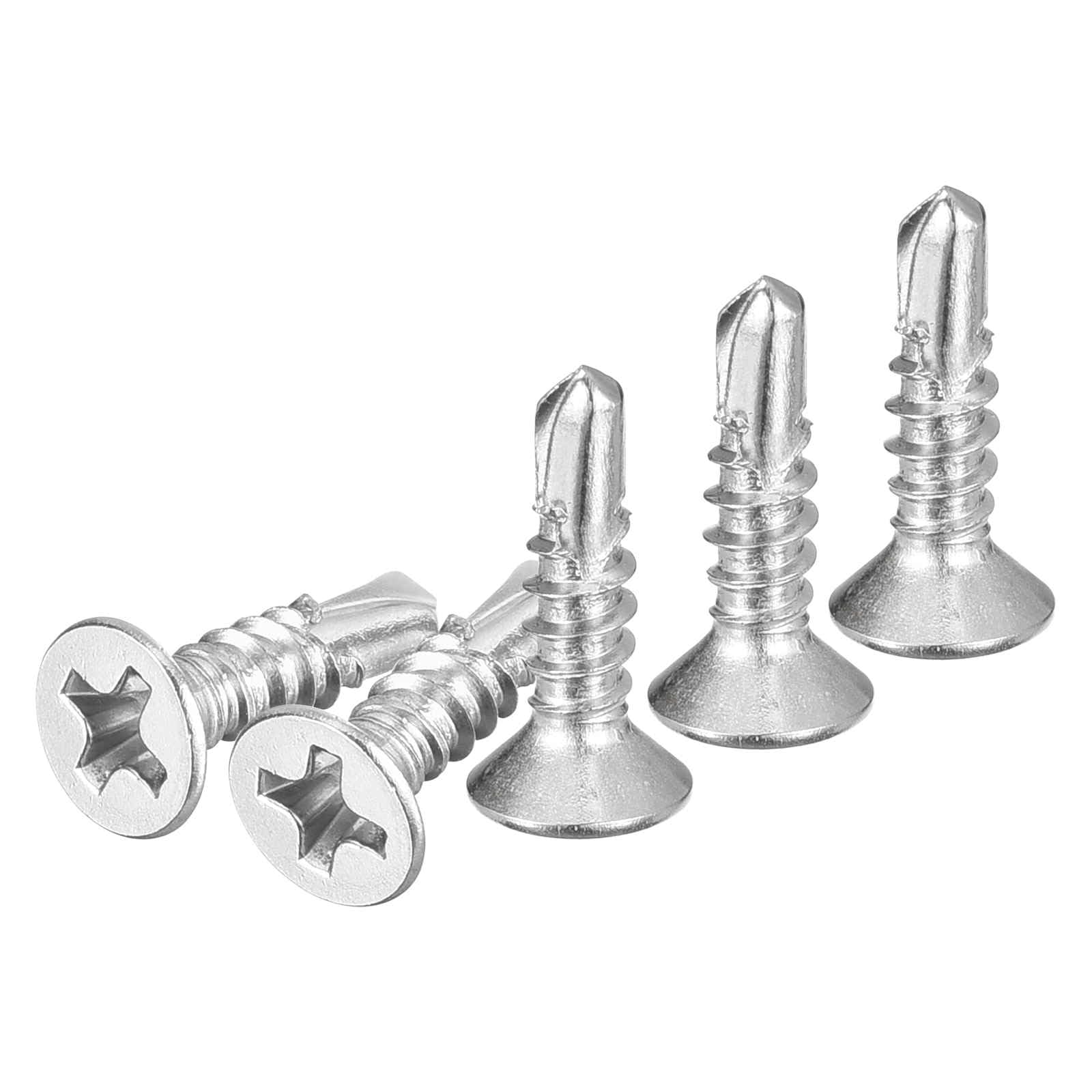 DTGN 100Pcs ST3.5x13mm Self Drilling Screws, 410 Stainless Steel Flat Head Phillips Sheet Metal Screw - Good for Wood to Metal, Furniture - Silver โ image 1