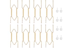 Bilillo 8 Pack Plate Hangers for The Wall, Suitable for 6-8 inch Art Plate, Stainless Steel Invisible Heavy Duty Wire Plate H