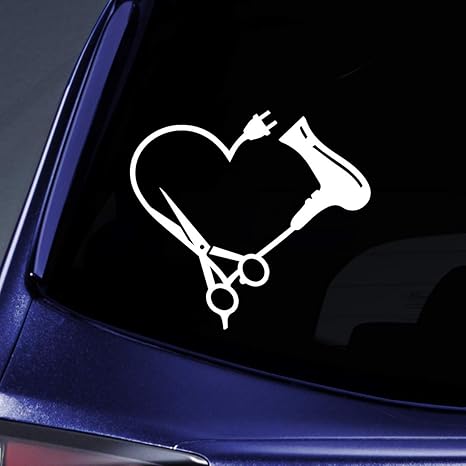 Bargain Max Decals Love Hair Stylist Sticker Decal Notebook Car
