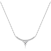 ZHOANLE Moissanite Necklace 925 Sterling Silver Necklace Plated 18K White Gold Pendant Necklace For Women Valentines Day Gifts For Her