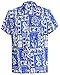 LA LEELA Men's Aloha Hawaiian Shirt Short Sleeve Button Down Casual Beach Party Blue
