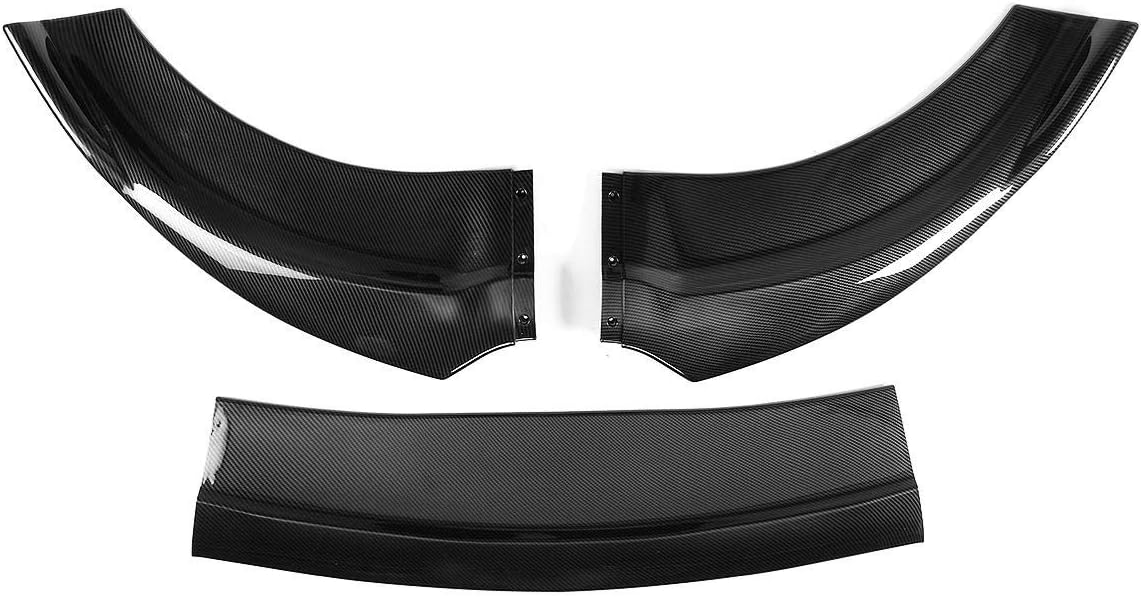 FCJ Daily Life Front Bumper Cover 3X Carbon Fiber Style Front Bumper Lip Protector Chin Splitter Compatible with Dodge Charger SRT 15-19 (Color : Black, Size : M)