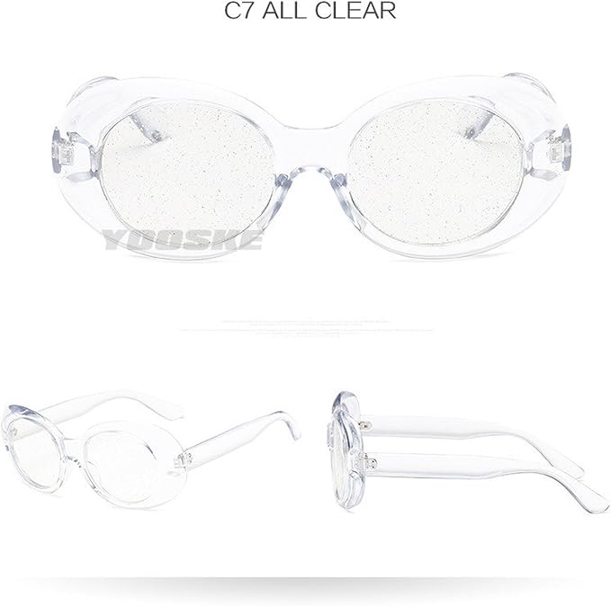 Amazon Com Kurt Cobain Oval Influence Glasses Glitter Clear Lens