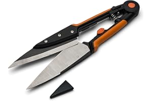 Garden Clippers - Grass Cutter Hand Edging Shears - Straight Yard Scissors for Outdoor Edges, Weeding, or Hedge Shears by Kings County Tools