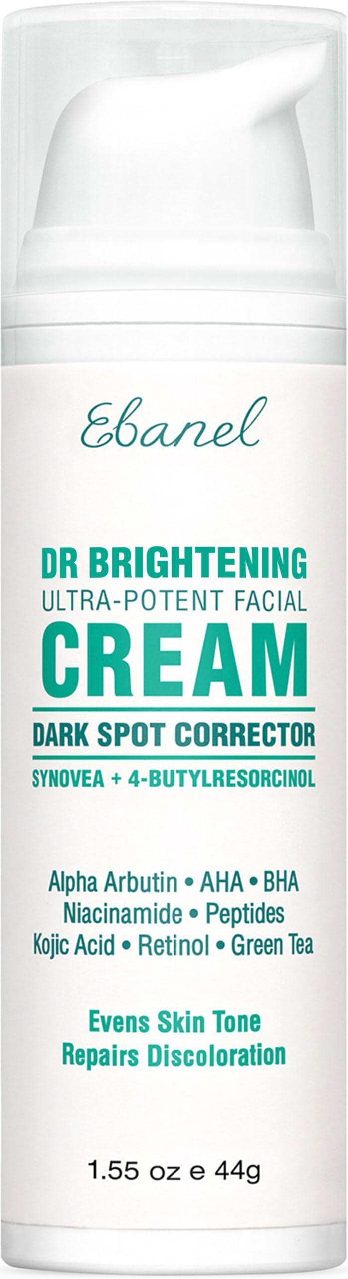Ebanel Dark Spot Remover for Face & Body, Skin Brightening Cream with Synovea, Alpha Arbutin, Niacinamide, Kojic Acid, Dark Spot Corrector for Hyperpigmentation, Discoloration, Melasma, and Age Spots