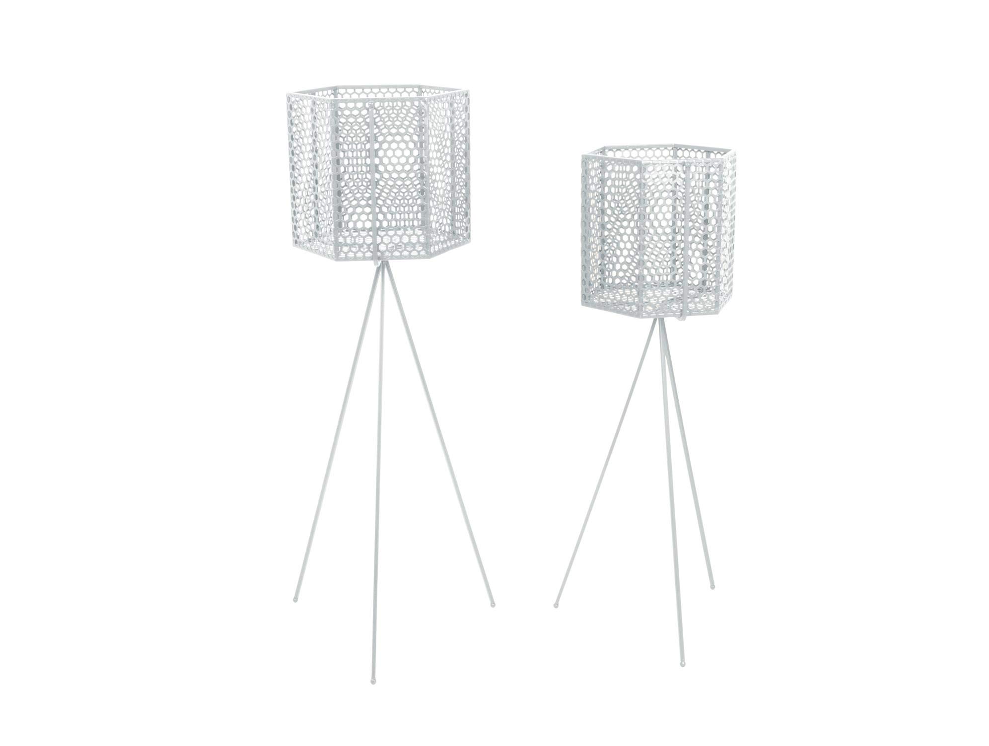 PT Living Plant Pot Set Mesh Hexagon White, Set of 2