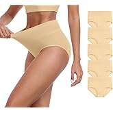 IWOLLENCE Womens Cotton Postpartum Underwear High Waisted Full Coverage Panties Plus Size & Regular