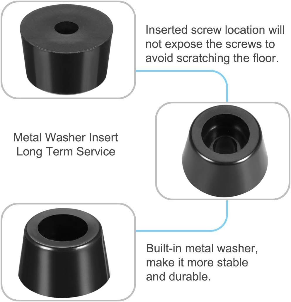 sourcing map D12 x 10 x H7mm Black Color Rubber Feet Anti Vibration Isolator Absorber Base Foot Pads, 20pcs - Image 5