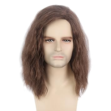 Amazon Com Stfantasy Mens Brown Wig Wavy Mid Length Synthetic
