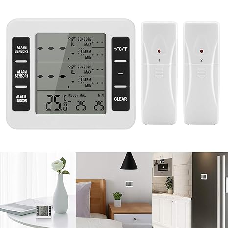 Prenine Termómetro inalámbrico para frigorífico Termómetro digital ...