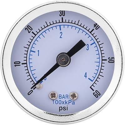 Hilitand 1/8" BSPT Dual Scale Pressure Gauge 0-60psi 0-4bar Water Air Oil