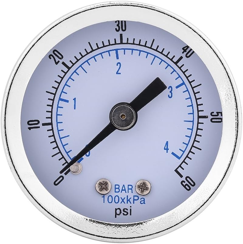 Hilitand 1/8" BSPT Dual Scale Pressure Gauge 0-60psi 0-4bar Water Air Oil
