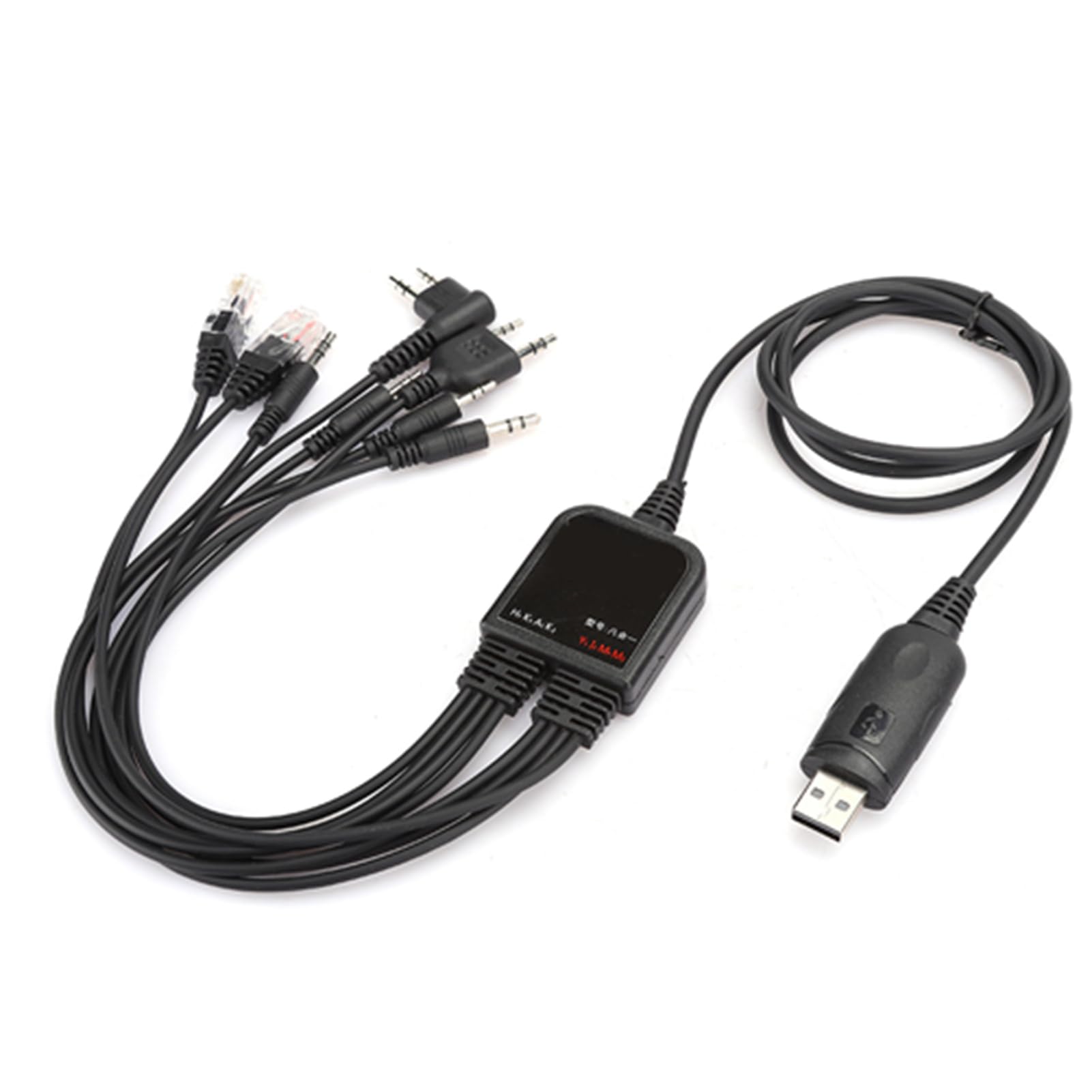 Programming Cable, 8 In 1 USB Programming Cable with 8pcs Different Connectors for KENWOOD/for QuanShengcn/for Tyt/for Radio