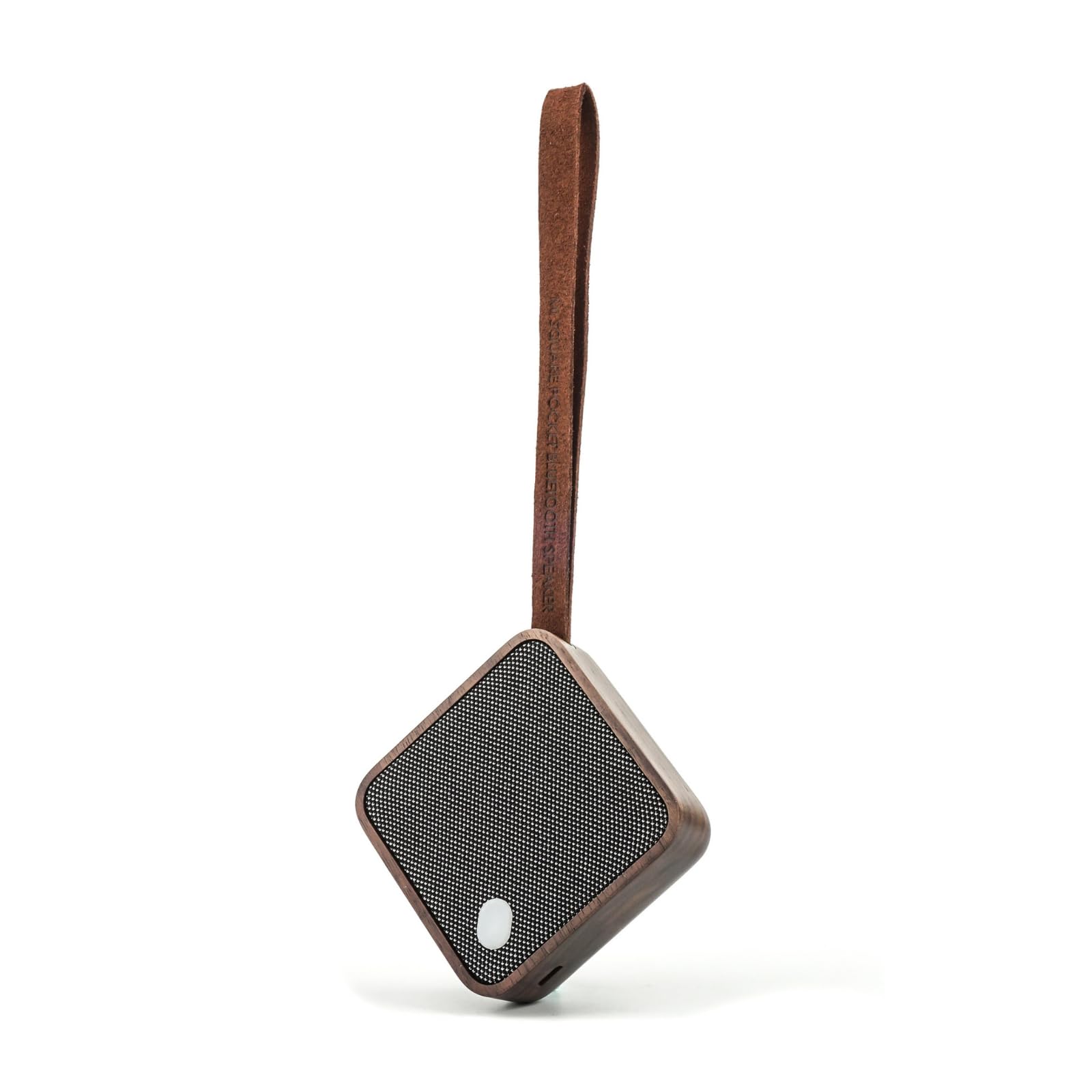 Gingko MI Square Pocket tooth Speaker, Portable & Rechargeable, Made With Solid Wood, Walnut, Walnut, 70mm x 70mm x 28mm