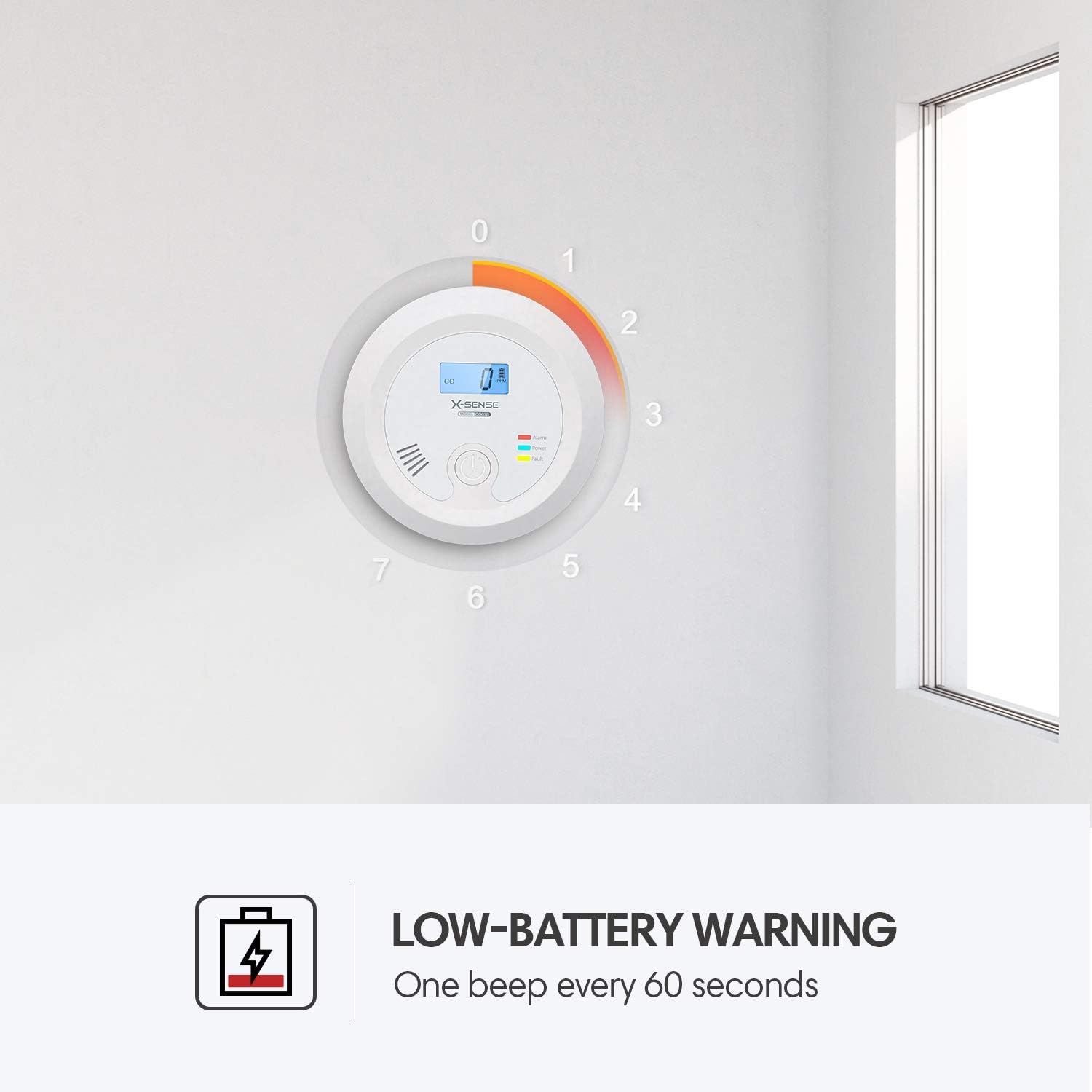 Model Co03b Replaceable Battery Operated Co Alarm Detector With Digital Display X Sense Carbon Monoxide Alarm Detector Fire Safety Carbon Monoxide Detectors