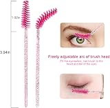SWKJ 60 PCS Disposable Eyelash Brushes Spoolies Castor Oil Applicator Crystal view 2