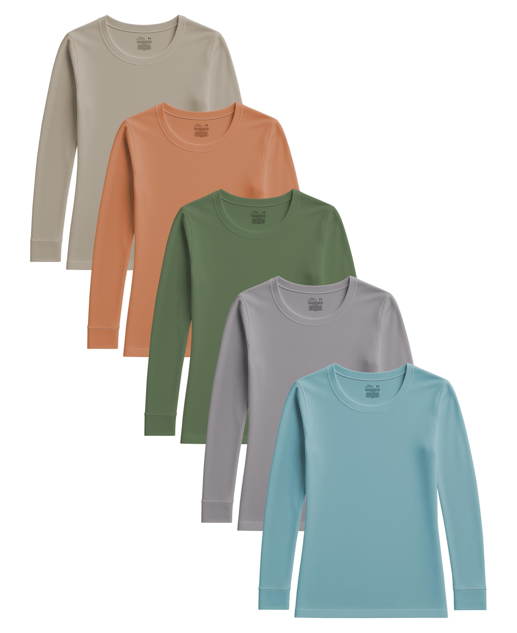 Photo 1 of 3pcs* Sexy Basics Women's Cotton Stretch Athletic T-Shirt | Long Sleeve Tops |Multi Packs Colors