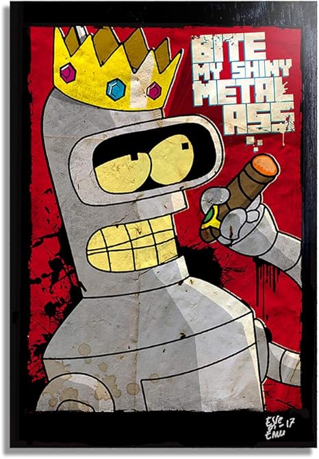 Bender Rodriguez de Futurama (Matt Groening) - Pintura Enmarcado
