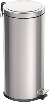 Tramontina 30L Pedal Bin Stainless Steel with Lid Removable Inner Bucket view 1
