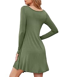 DEARCASE Women's T-Shirt Dress Army Green Medium