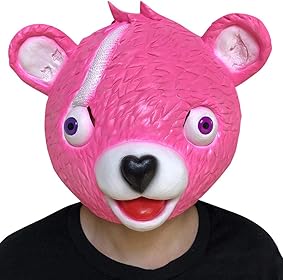 Halloween Víspera de Todos los Santos Cabeza de Panda Látex enmascarar tocados Cosplay Casco Rosa