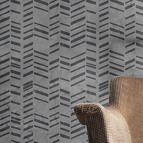 Herringbone Large Wall Stencil for Painting - Expedited 3 days Delivery - Geometric Wall Accent - Reusable Template - Large Mylar Washable Plastic - Repeatable Pattern for Wall Décor