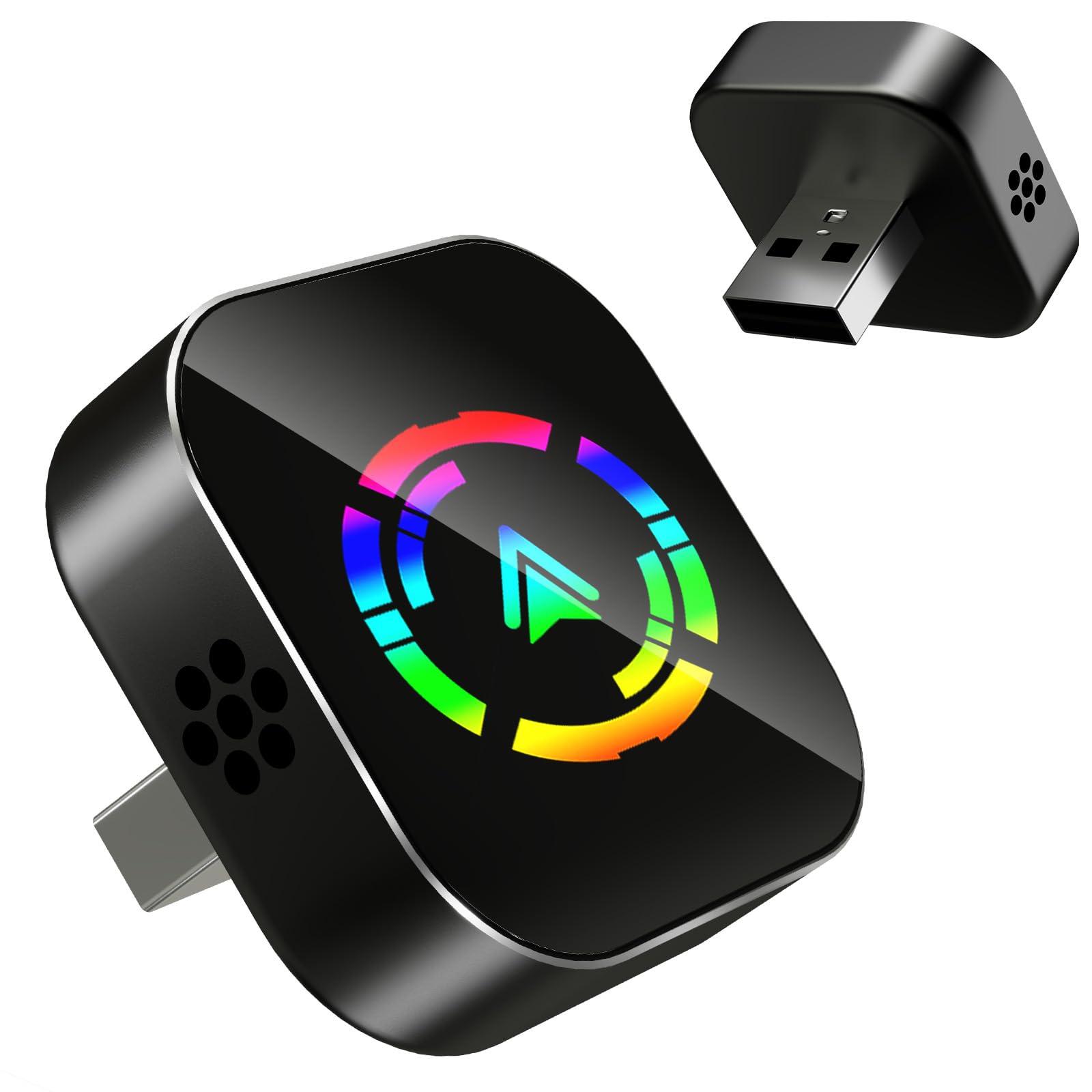 Photo 1 of **POSSIBLY FOR PARTS/ UNTESTED*** Wireless CarPlay Adapter, 2025 Upgraded 2 in 1 Wired to Wireless for Apple CarPlay & Android Auto, Mini USB Design Car Play Adapter with Type-C Extension, Plug and Play, Stable Connection & No Latency