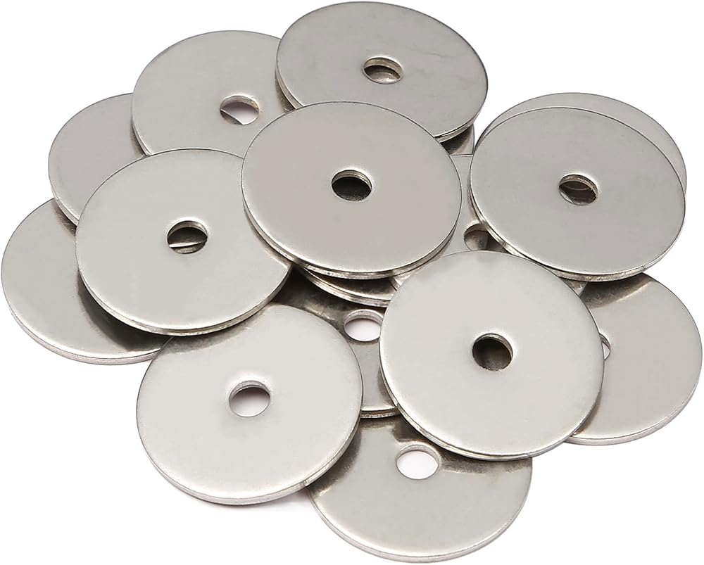 AMLOOPH M5 Washer 25mm x5.3mm ID 1.5mm Thick 304 Stainless Steel 20 Pack