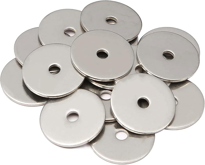 AMLOOPH M5 Washer 25mm x5.3mm ID 1.5mm Thick 304 Stainless Steel 20 Pack