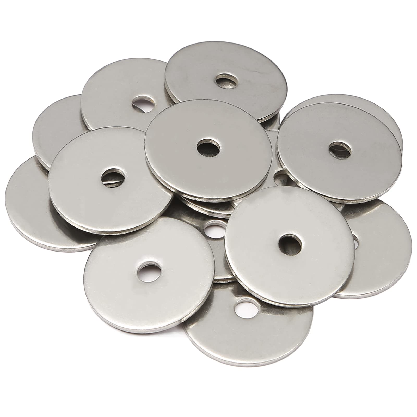 AMLOOPH M5 Washers, M5 x 25mm Metal Flat Penny Washer Thickness 1.5mm- A2 304 Stainless Steel Washers (20 Pack), Large OD Plain Wide Metal Round Flat Spacer Repair for Screws Bolts