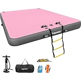 FBSPORT Inflatable Floating Dock Lake Floats for Adults, Floating Docks Platform Island Raft, Non-Slip Inflatable Water Dock Mat for Pool Beach Ocean 10ft 8ft 6ft