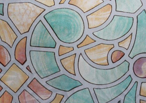 Hosho Abstract Stained Glass Decorative Frosted Privacy Window Film 3 FT x 2 FT