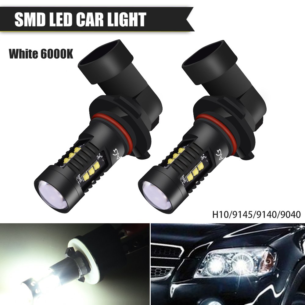 60W 1960Lumens Extremely Bright H16 LED Car Fog Lamps Xenon White 6000K Powerful CREE 12SMD LED Bulbs Fog Light Bulbs Replacement IP68 Waterproof ACUMSTE H16// 5202//9009 LED Fog Lights Bulbs 2pcs