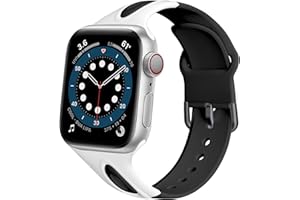 KOUUNN Sport Band Compatible for Apple Watch Band 38mm 40mm 41mm 42mm 44mm 45mm, Men Women Soft Silicone Sport Adjustment Str