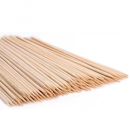 SpiderJuice Multipurpose 35cm Long Disposable Bamboo Skewers Sticks for Kebabs Burgers Barbecue Grill Camping Tandoor (Pack of 50 Sticks)