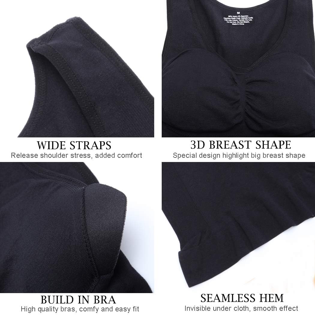 JOYSHAPER Women’s Shapewear Tank Top Tummy Control Cami Shaper Seamless Shaping Camisole Slimming Padded Tanks at  Women’s Clothing store