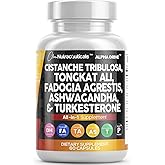 Clean Nutra Cistanche Tribulosa Fadogia Agrestis Tongkat Ali Turkesterone Pills Ashwagandha Capsules Supplement for Men - 60 Count