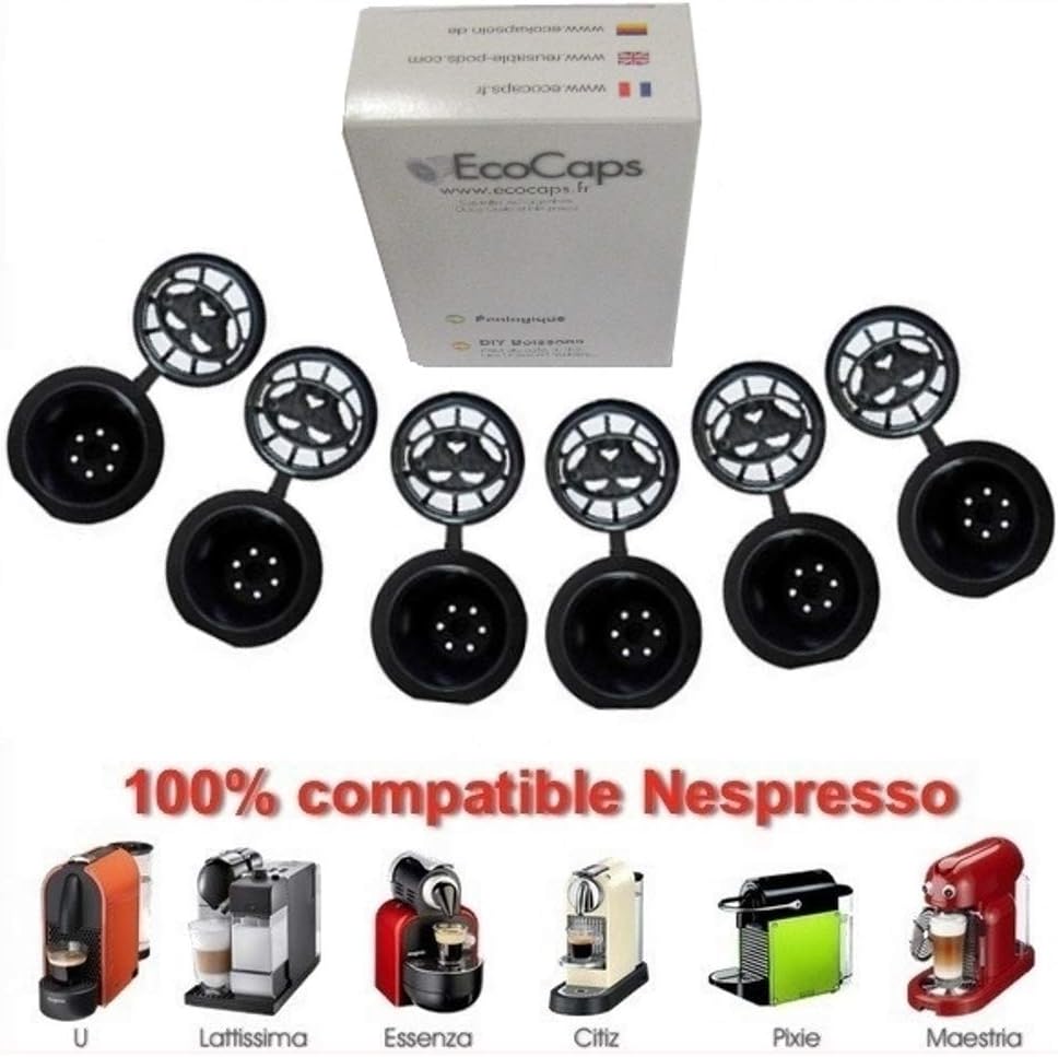 Coffee2u Refillable Reusable Coffee Capsules Pods for Nespresso - 10 Coffee Pods - (Fit All Nespresso Machines from After October 2010)