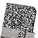 Iphone 7 Plus Wallet Case, 3D Bling Jelly Rhinestone PU Leather Wallet Flip Protective Skin Case with Magnetic Bling Button Card Slot Function for Apple Iphone 7 Plus 5.5 Inch (Black)