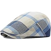Plaid Newsboy Hats Flat Cap for Men Women Adjustable Lightweight Ivy Catsby Cabbie Driving Hat