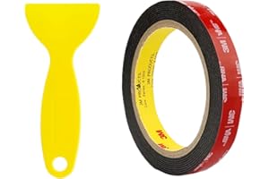 MOEEY Double Sided Foam Tape,Heavy Duty Mounting Tape with Plastic Scraper,Strong Adhesive for Clean and Smooth Surface,15.42ft Length Very High Bond 2 Sided Tape for Car,Home & Office (0.5")