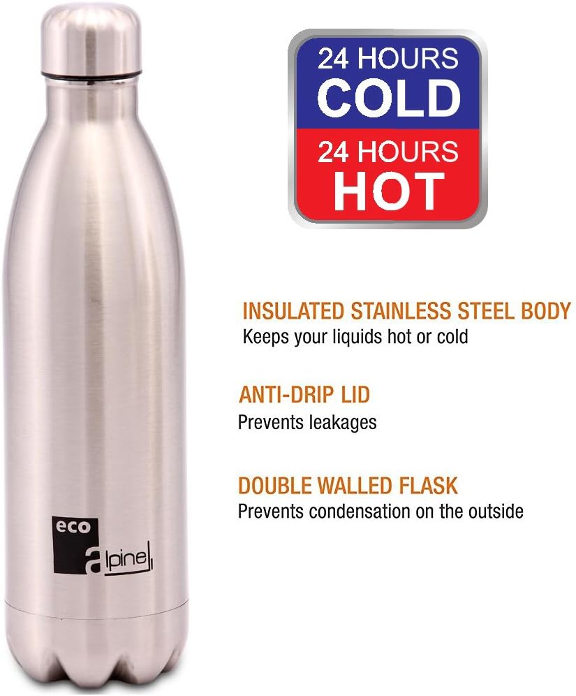 Eco Alpine Stainless Steel Hot And Cold Thermoflask Bottle (1000 Ml)