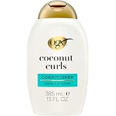 OGX Quenching + Coconut Curls Curl-Defining Conditioner, Nourishing Curly Hair Conditioner with Coconut /Citrus Oil &amp; Honey, Paraben-Free with Sulfate-Free Surfactants, 13oz